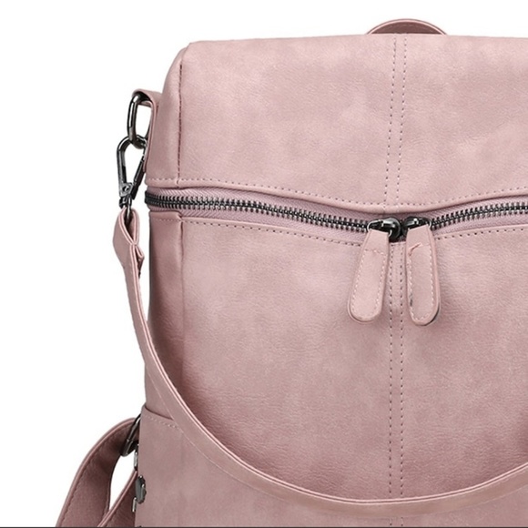 Blush Vegan Leather Mini Backpack - Picture 6 of 8